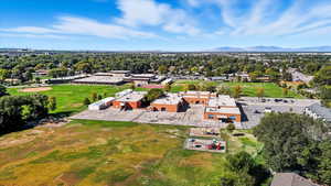 Aerial view of a mountainous background
