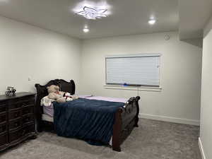 Bedroom featuring carpet and recessed lighting
