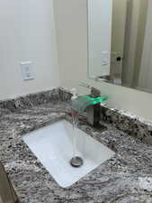 Bathroom view of vanity