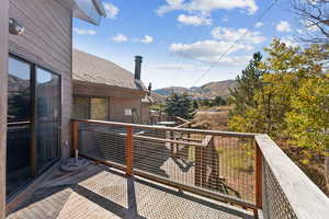 Deck with a mountain view