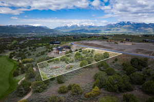 View of property location with mountains and property parcel outlined