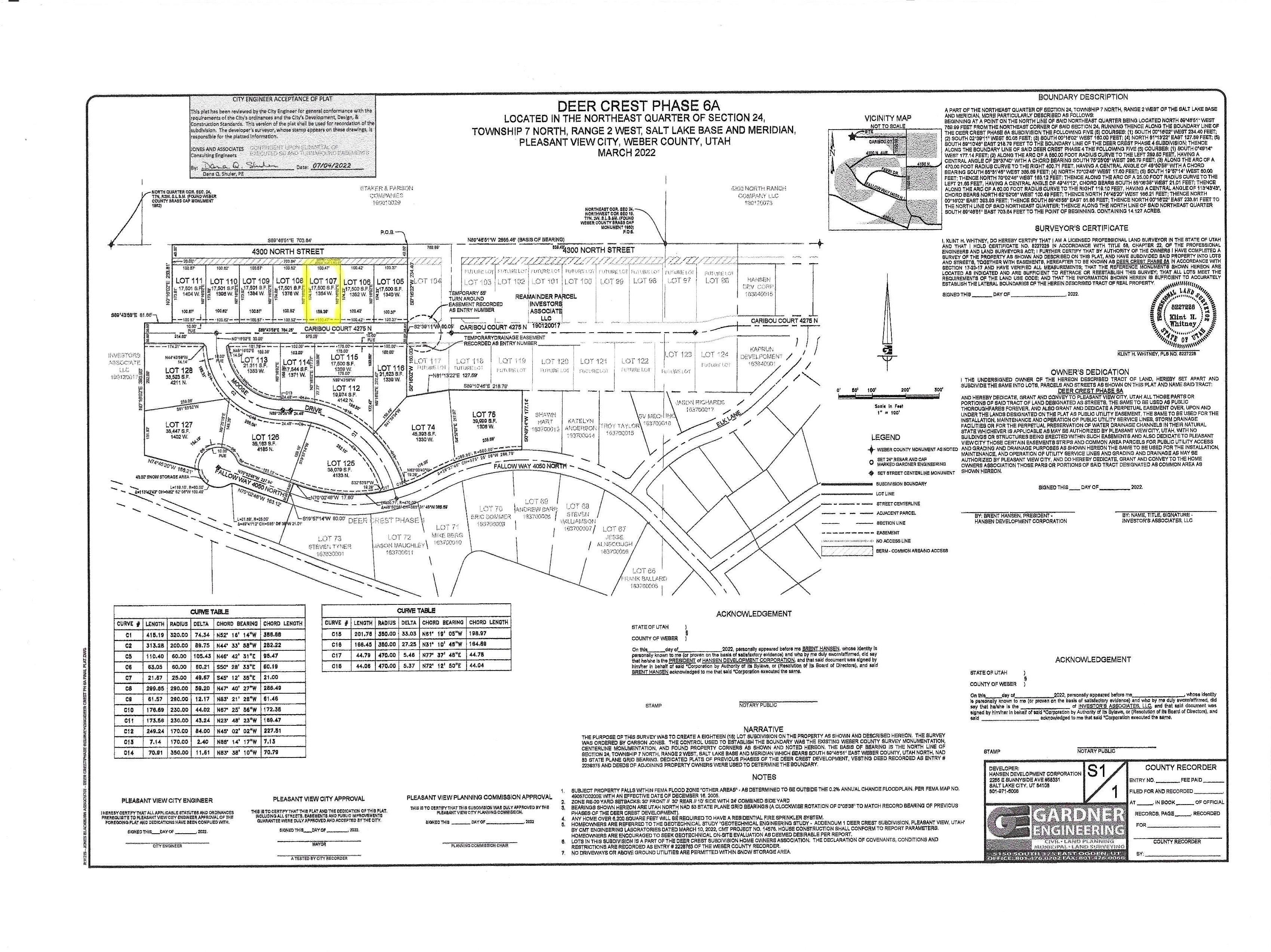 Map of parcels