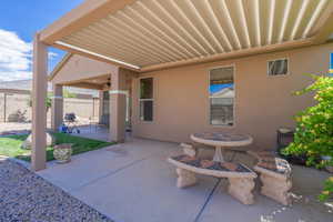 View of patio / terrace featuring ceiling fan