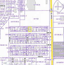 Map showing property parcels