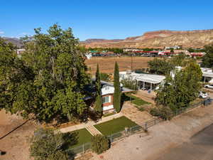 View of subject property with mountains