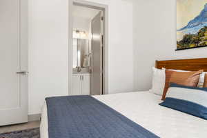 Bedroom featuring connected bathroom