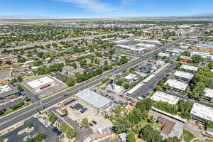 Bird's eye view of a mountain backdrop