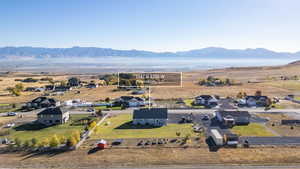Aerial view of the neighborhood looking over Cache Valley to the east