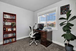 Bedroom being used as an office overlooking Cache Valley