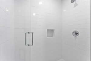 Bathroom with a stall shower