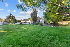 View of fenced backyard