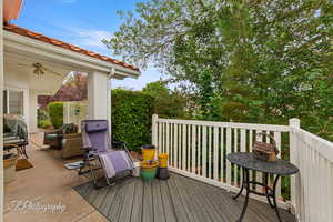 Deck with ceiling fan