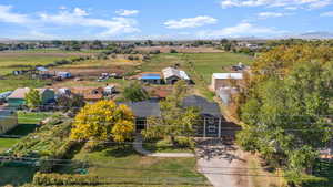 Aerial view of sparsely populated area