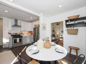 Dining area view to living room