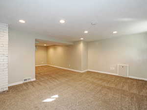 family room area view to bonus space off the main family room area