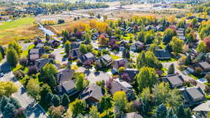 Aerial view of residential area