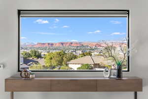 Detailed view of a mountain backdrop