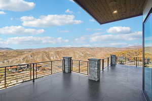 Balcony with a mountain view