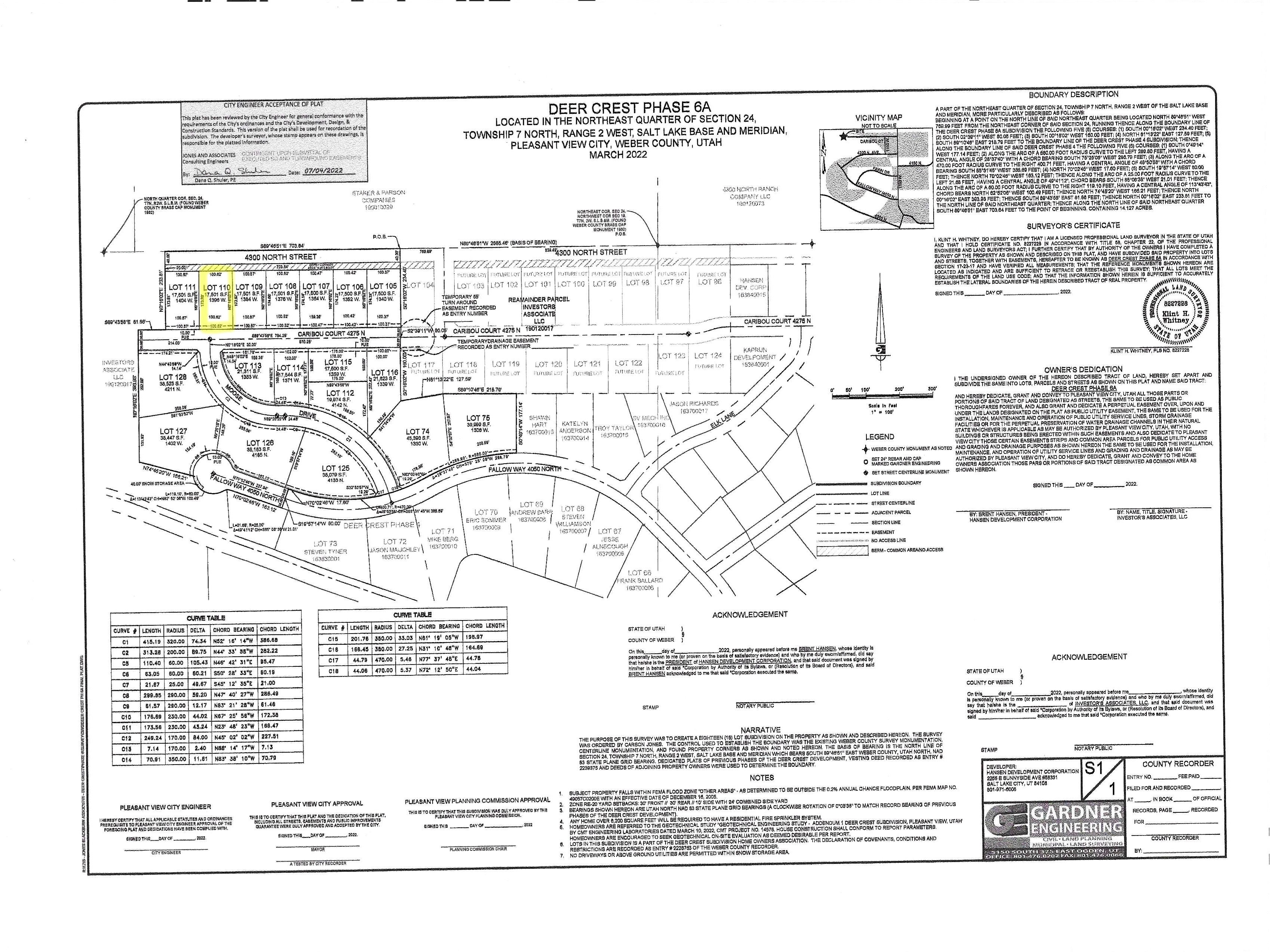 Map of parcels