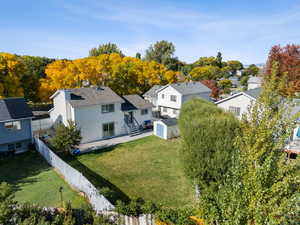 Aerial view of residential area
