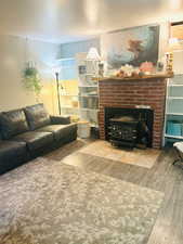 Living room featuring wood finished floors