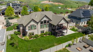 Aerial perspective of suburban area