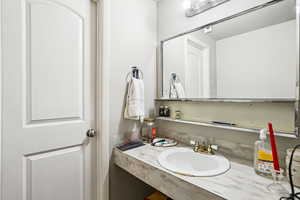 Bathroom featuring vanity