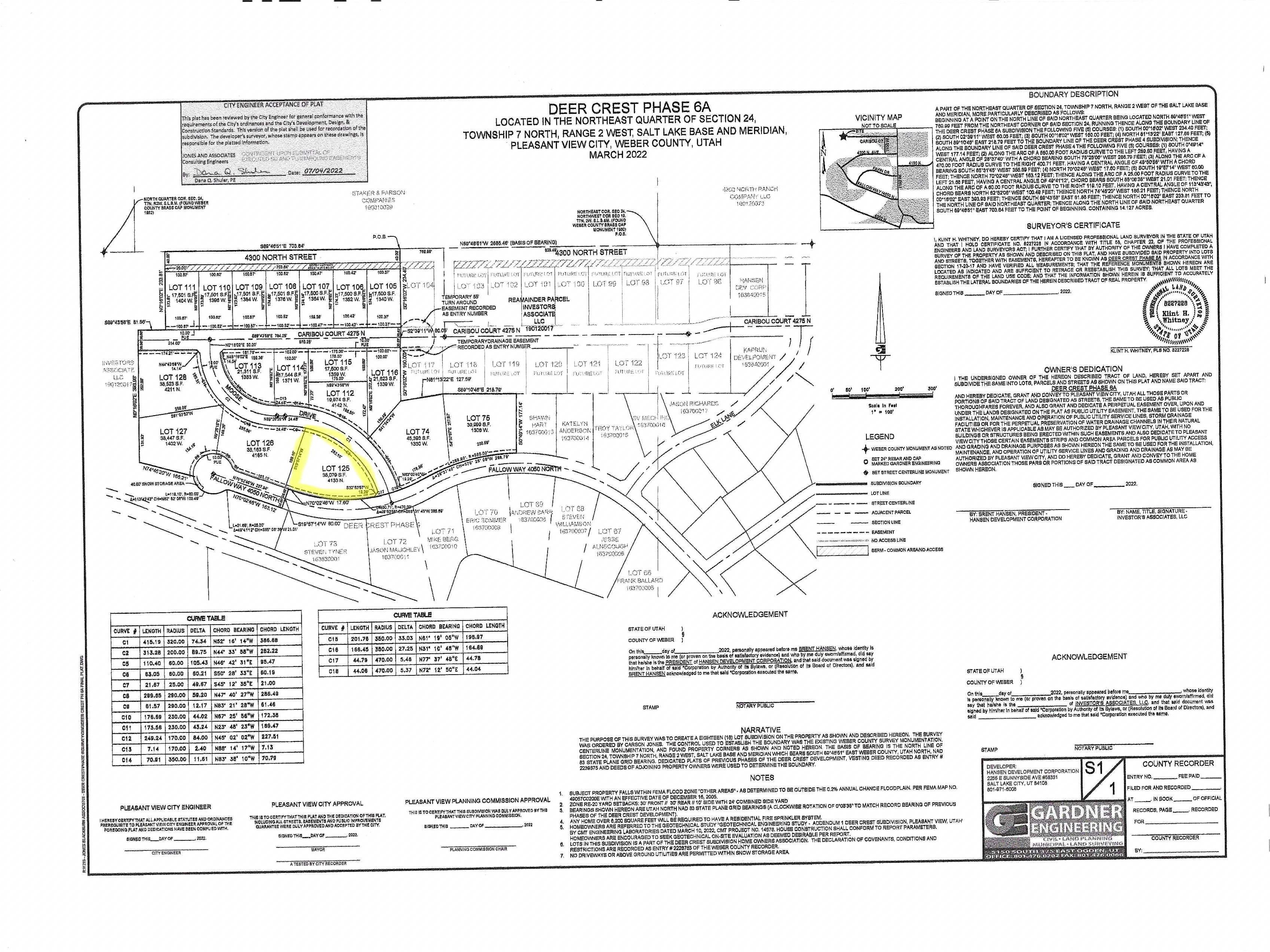 Map showing property parcels