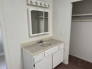 Vanity in primary bedroom