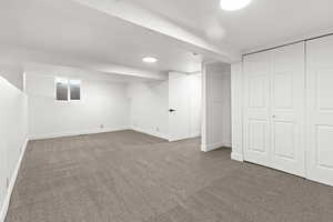Finished below grade area with carpet floors