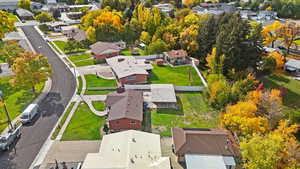 Aerial view of residential area