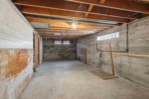 View of below grade area