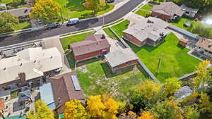 Aerial perspective of suburban area