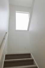 Stairs with healthy amount of natural light