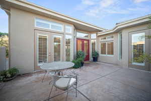 View of patio with french doors