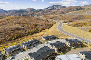 Aerial view of a mountainous background