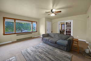 Main floor Unit 1 Living room with Charming details and plenty of natural light!