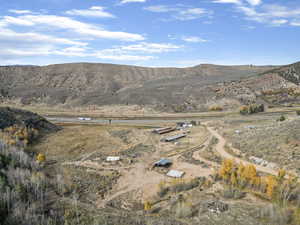 View of mountain background with rural landscape
