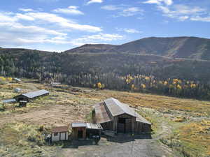 Mountain view with a forest and rural landscape