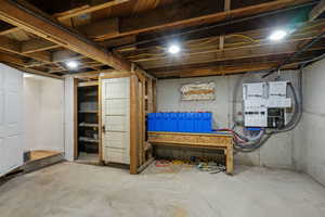 View of unfinished basement