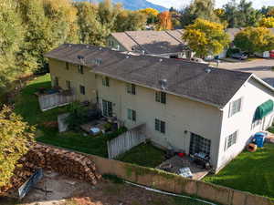 Aerial view of a mountainous background