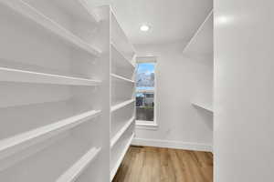Spacious closet featuring light wood finished floors