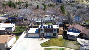 Aerial view of residential area