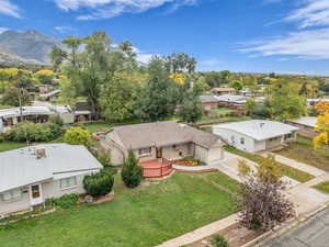 Aerial view of residential area
