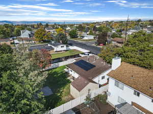 Aerial perspective of suburban area