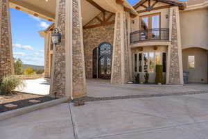 Patio / terrace featuring french doors