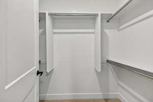 View of walk in closet