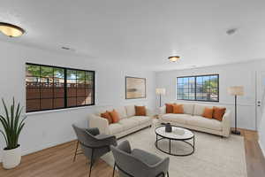 Virtually staged living room