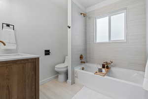 Full bath with shower / washtub combination and vanity