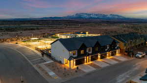 Drone / aerial view of a mountain backdrop